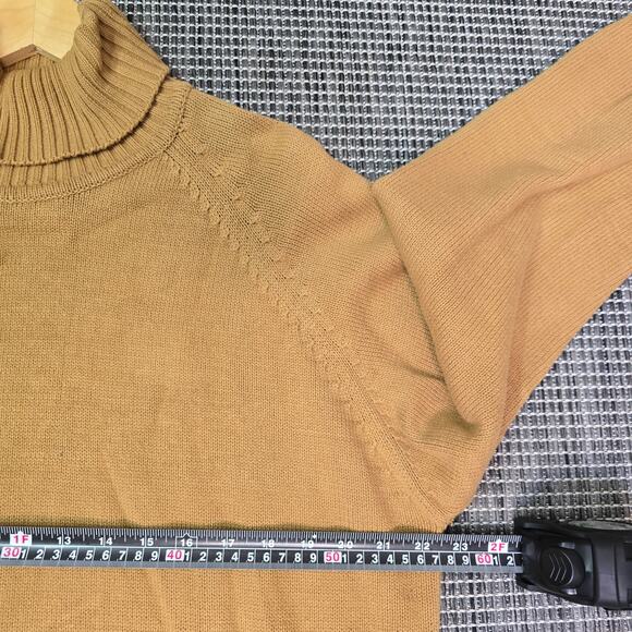 LOGG Label of Graded Goods Sweater Women Large Tan Brown Cotton Knit Turtle Neck - Picture 6 of 10